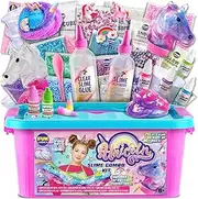 Unicorn Slime Kit for Girls, FunKidz Slime Toys Gifts for Kids Slime Making Kits Squish Fluffy Cloud Foam Butter Glitter Slime with Unicorn Charms Supplies