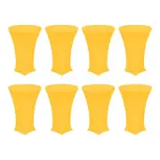 8 Pcs 24"x43" Highboy Spandex Cocktail Table Covers, Yellow