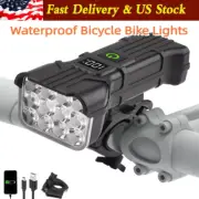 Super 1800mAh Waterproof Bicycle Bike Lights Bright Front Rear Rechargeable Set~