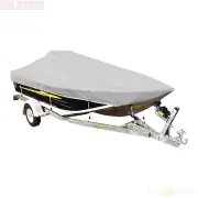 Side Console Boat Cover Grey Trailerable 4.3m - 4.5m Highway Towing Canvas