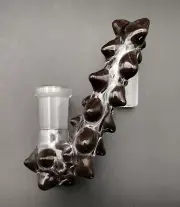 14mm Grizzly Brown Glass Hobnail Drop Down Attachment Adapter