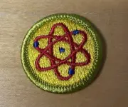 BOY SCOUT ATOMIC ENERGY TYPE H PLASTIC "BLUE " BACK NEW MERIT BADGE