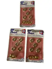 VTG Prims Halo Insert Buttons Pearl Gold Lot 9/16" 213-24 Retro Sewing Notions