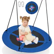 Costway 105cm Saucer Tree Swing Waterproof Flying Round Swing w/Adjustable Ropes Park Yard Blue