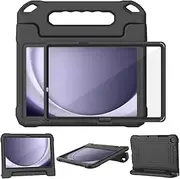 [Suplik] Kids Case for Samsung Galaxy Tab A9 Plus 11 Inch 2023 (SM-X210/X216/X218), Galaxy Tab A9+ 11" Case with Screen Protector, Durable Shockproof Lightweight Handle Stand Cover for Kids, Black