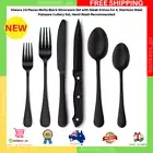 Hiware 24 Pieces Matte Black Silverware Stainless Steel Flatware Cutlery Set NEW