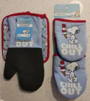 Peanuts Snoopy Ice Cream Chill Out Oversized Oven Mitt Potholder 2pk Mini Mitts