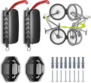 AiiYiiHii 2 Pack Swivel Bike Wall Mount Rack, Bicycle Hangers for Garage, Space Saving Sturdy Rack for Indoor, Adjustable Bike Wall Hanger, Vertical Bicycle MTB Storage Hook Holds Up to 66 lbs - Red