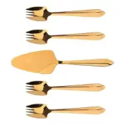 NEW Splayds Rose Gold-Tone Mirror Finish Cake Server & Splayd Set 5pce