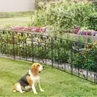 Sturdy Decorative Garden Metal Fence Temporary Animal Barrier 5 Panels for Yard
