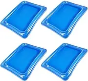 DOITOOL 4Pcs Inflatable Serving Bars, Ice Buffet Salad Serving Trays Cooler, Food Fruit Drink Containers, Floating Beverage Tray Ice Food Server Indoor Outdoor Picnic Pool Party Supplies