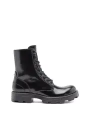 [Diesel] Diesel - D-Hammer-Combat boots in glossed leather - Boots - Woman - Black 35 Black