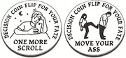 Fate Flip Coins,One More Game/Go to Bed Pocket Hug Token Keyring Decision Maker keyChains Gifts for Boyfriend Girlfriend