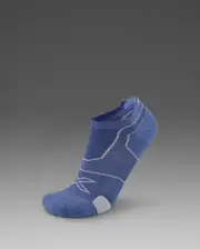 Vectr Cushion No Show Compression Socks, 2XU, XL, Blue Steel/Grey, Unisex