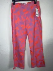 RVCA Drip High Waist Floral Retro 90s disco wide leg 27 Pants Surf New neon