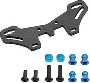 Oimzzr Carbon Fiber Front and Rear Shock Tower Plate Kit Replacement for Tamiya TT02S TT02SR TT-02 Type-S TT-02 Type-SR 1/10 Remote Control Car Upgrade Parts, 84 * 46 * 30mm