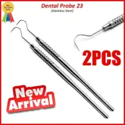 2Pcs Dental Hook Shape Probe 23 Explorer Periodontal Tooth Pick Tartar Remover