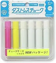 Rikagaku Dustless Chalk, 6-Piece, Assorted Color (DCC-6-3C)