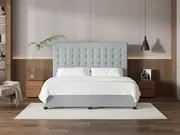 My Style Buttoned Headboard & Standard Base - King / Duckegg / Drawer Base