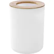 Boxsweden Bano 6L Bathroom Waste/Garbage Bin 26cm Bamboo Top Trash Can White