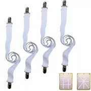 Sutfmwe Sheet Straps for Queen Size Bed, Bed Sheet Clips Fasteners and White