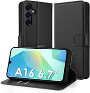 [Hianjoo] Case Compatible with Samsung Galaxy A16 4G/5G 6.7", A16 Case Premium Protective Cover Wallet Card Flip PU Leather Phone Case Replacement for Samsung Galaxy A16 - Black
