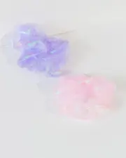 Multi Colour 2 Pack Iridescent Scrunchies