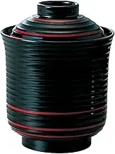 [A] Line Drawing Chopsticks Washing Bowl (Small) Black Vermilion String | Small Suction Bowl [3.0 x 3.8 inches (7.7 x 9.7 cm) (7.8 cm) (220cc)]