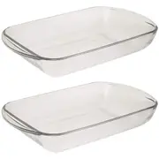 2x Anchor Hocking Fire-King Rectangular Baker 33x22cm 3L