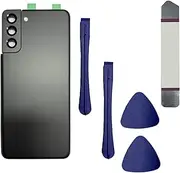 Galaxy S21 Plus Back Glass Replacement for Samsung Galaxy S21 Plus 5G S21 Cover with Camera Glass Lens and Tape + Tools (Phantom Black)