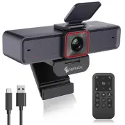 4K AI Webcam: AI-Trackig Web Camera Dual AI Noise-Cancelling Microphones - HD...