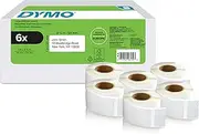 DYMO Authentic LabelWriter Return Address Labels | 25 mm x 54 mm | Self-Adhesive | 6 Rolls of 500 Easy-Peel Labels (3,000 Count) | for LabelWriter Label Makers | Made in Europe