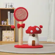 GGP Red Durable Mushroom Cat Scratching Post Anti Slip, No Debris Cat Scratch Pad With Sofa Protection For Small Cats