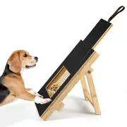 Dog Scratch Pad, Wooden Dog Grinder Scratch Pad for Nails with Snack Box Dog Nail Scratch Square Trimmer As Shown