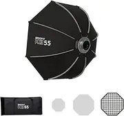 Triopo Octagonal Portable Softbox Bowens Mount Softbox: Quick Setup with Foldable Design, Compatibility for Bowens Continuous Lights (K3-55 / 55 cm/21.6 inches)