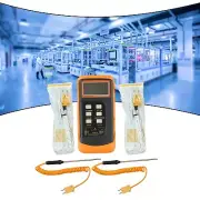 Dual Channel,K-type Digital Thermocouple,Thermometer,6802 II,4x Probe,HVAC