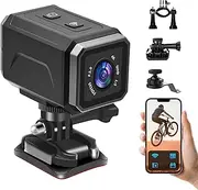 UYIKOO Action Cam 4K, Helmet Camera Bicycle WiFi, Action Cam Motorcycle, Waterproof Bicycle Camera, 120° Wide Angle Action Cameras, Helmet Action Camera for Outdoor Bicycle Motorcycle Riding Skiing