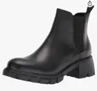 STEVE MADDEN Women's Lug Boots, Made In Brazil Leather, Black, Women’s 9