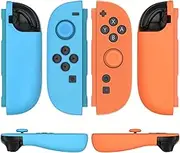 TNP JoyCon 2 Cover Case for Nintendo Switch 2 2025 - Protective Silicone Cover with Thumb Grip Caps - Soft Shell Case for Switch 2 Joy Con Controller (Neon Blue+Orange)
