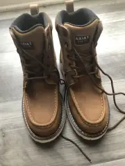 Ariat Ladies Rebar Wedge Moc Toe H2O Aged Honey Work Boots 10038336 Size 6