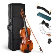 Vif Solid Wood Violin 4/4 Full Size Set Fiddle Matte Student Violin for Beginner