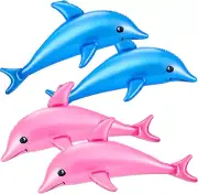 Wettarn 4 Pcs 28.4'' Inflatable Animals Dolphin Inflatable Pool Toy Inflatabl...