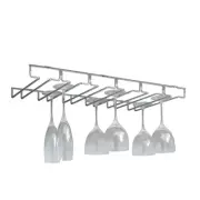 Stemware Drying Rack Chrome Stainless Steel Mount Under Cabinet Holds 12 Glasses