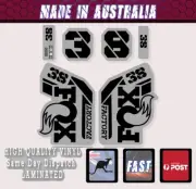 FOX style Factory 38 - 2021 Fork Decals Stickers Grey/Black Laminated