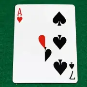 Ace of Hearts, 7 Spades Half Vertical, Blue Bicycle Gaff Playing Card
