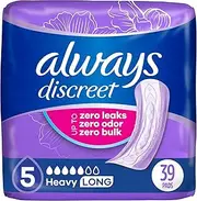 [Always Discreet] Incontinence Pads, Maximum, Long Length, 39 Count