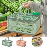 Foldable Plastic With Handle Collapsible Crates For Organizing Folding Car