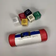 Miniature Chair Golf Dice Game Bakelite Im. Leather Caddy Bag Made in Korea VHTF