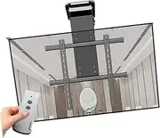 Adjustable Ceiling TV Mount Bracket - 0-85° Flip Down Motorised TV Bracket, Fits 50-90 Inch TVs, Electric TV Ceiling Mount with Remote Control and Switch Control, Motorised TV Lift