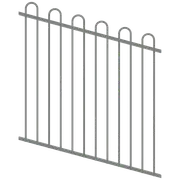 ProtectorAl 0350-1200W x 1200H Palladium Silver Loop Top Pool Fence Panel Raked Up to 15º
